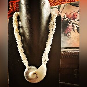 Elegant White Shell Statement Necklace
